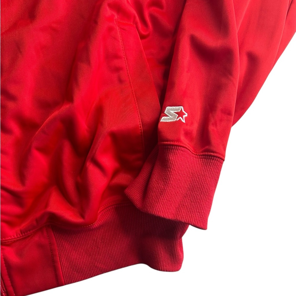 VTG Ohio State Buckeyes Starter Track Jacket Men Large Scarlet Red Gray 90s NCAA - Picture 3 of 7